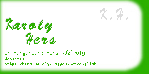 karoly hers business card